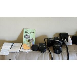 Canon EOS Rebel X 35mm Film Camera W/ Sigma 28-80 Lens & Speedlite 200E And Bag.